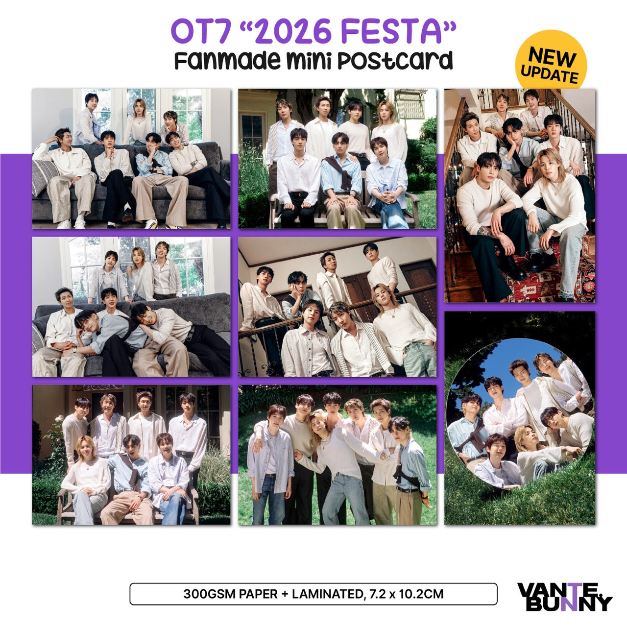 BTS OT7 2026 Festa Mini Postcard