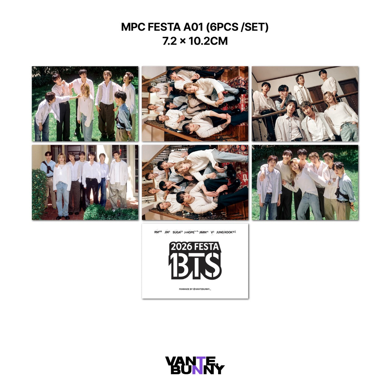 BTS OT7 2026 Festa Mini Postcard