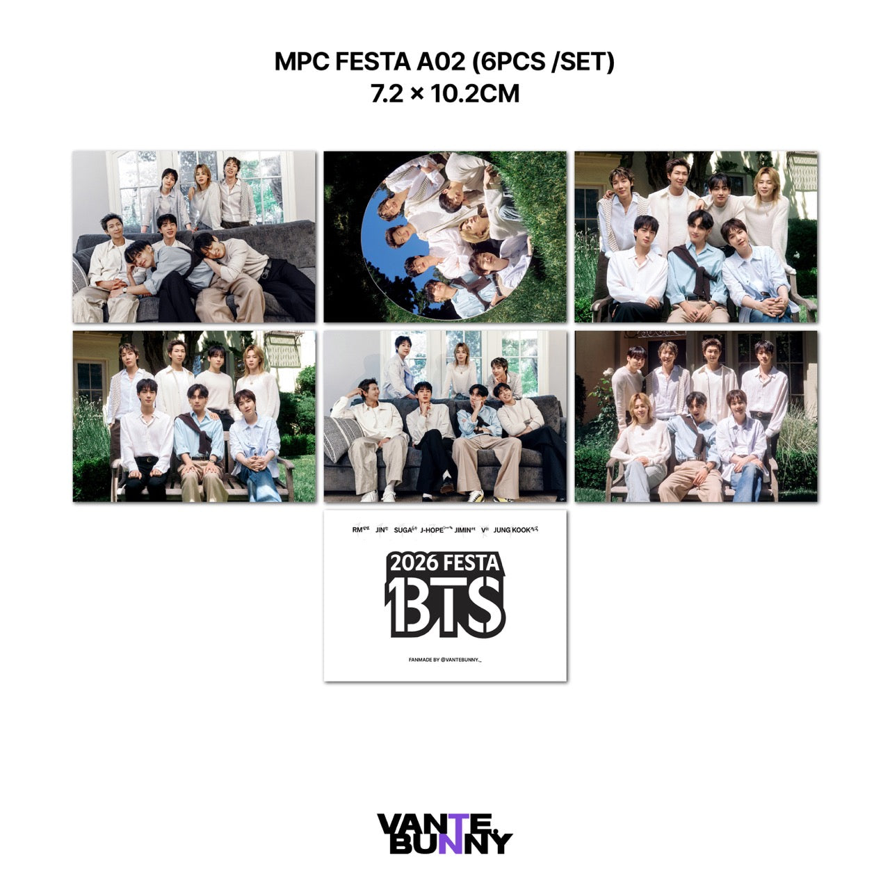 BTS OT7 2026 Festa Mini Postcard