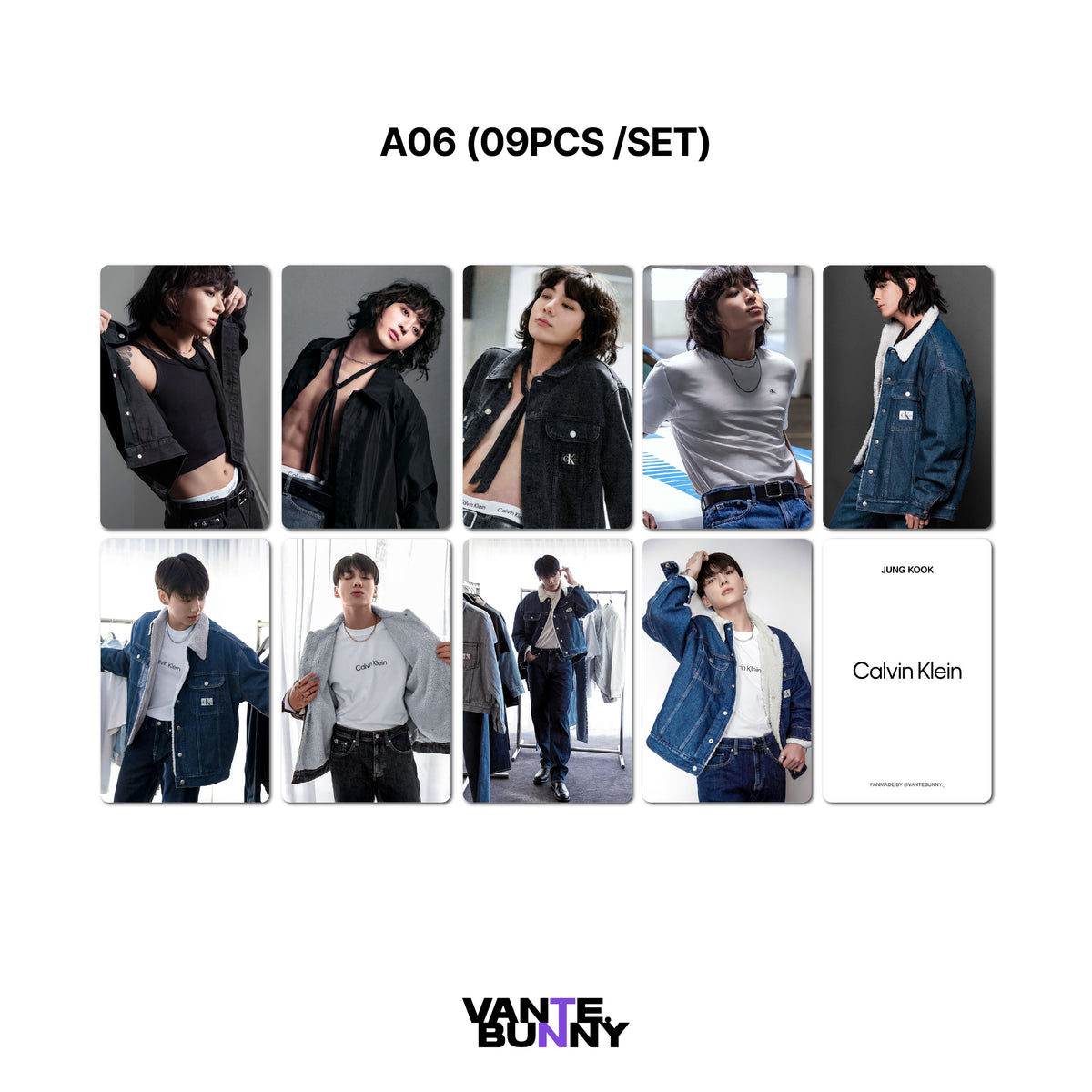 BTS JK Jungkook CK Campaign Fanmade Photocards