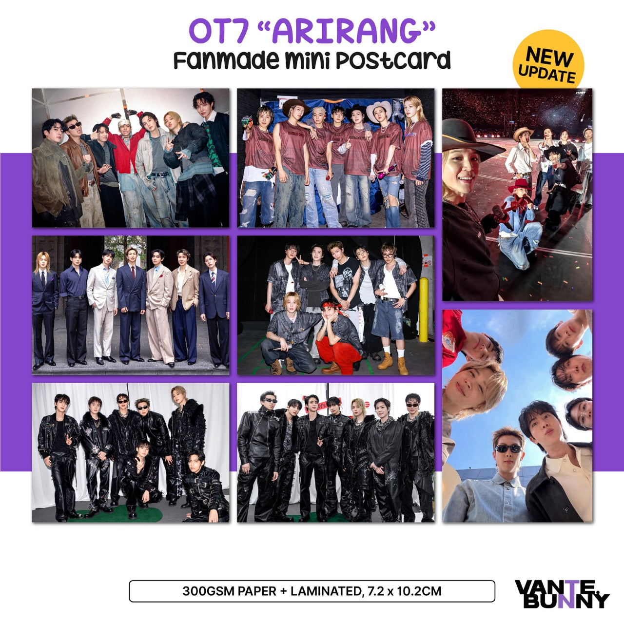 BTS OT7 Arirang Tour Mini Postcard