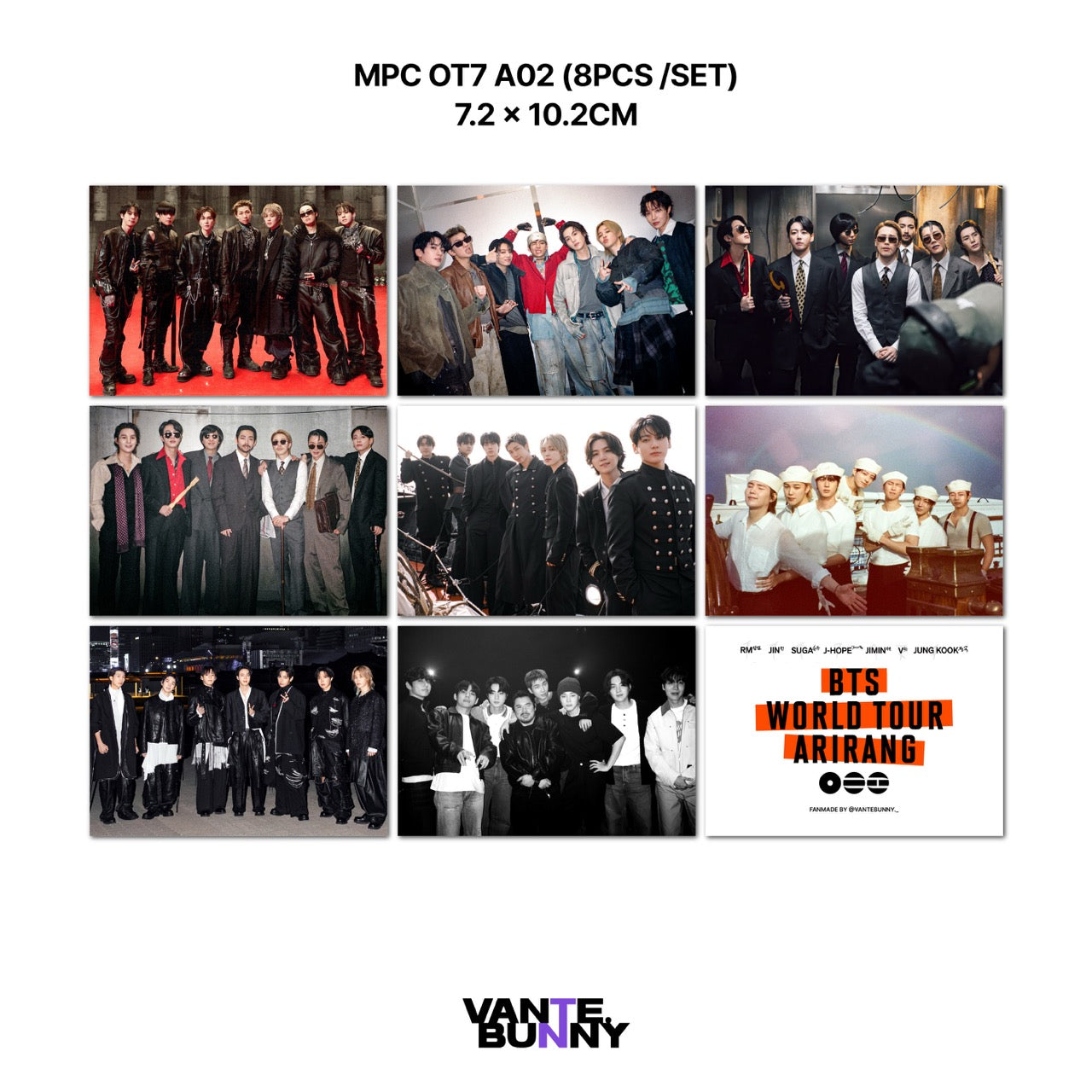 BTS OT7 Arirang Tour Mini Postcard