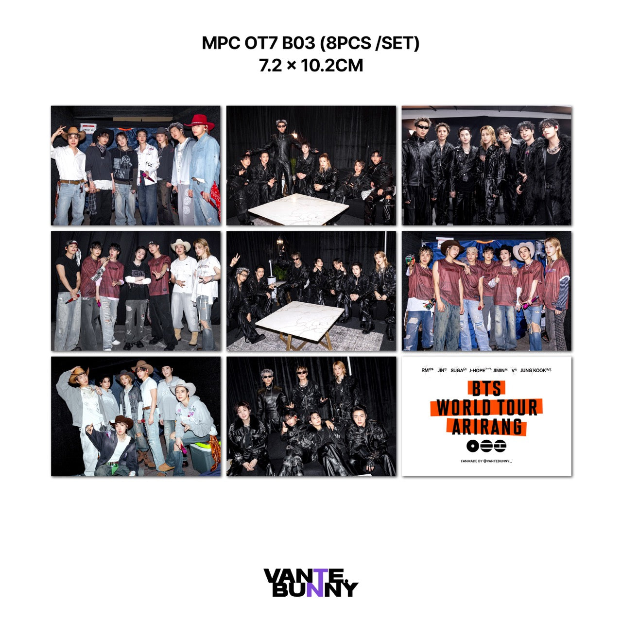 BTS OT7 Arirang Tour Mini Postcard
