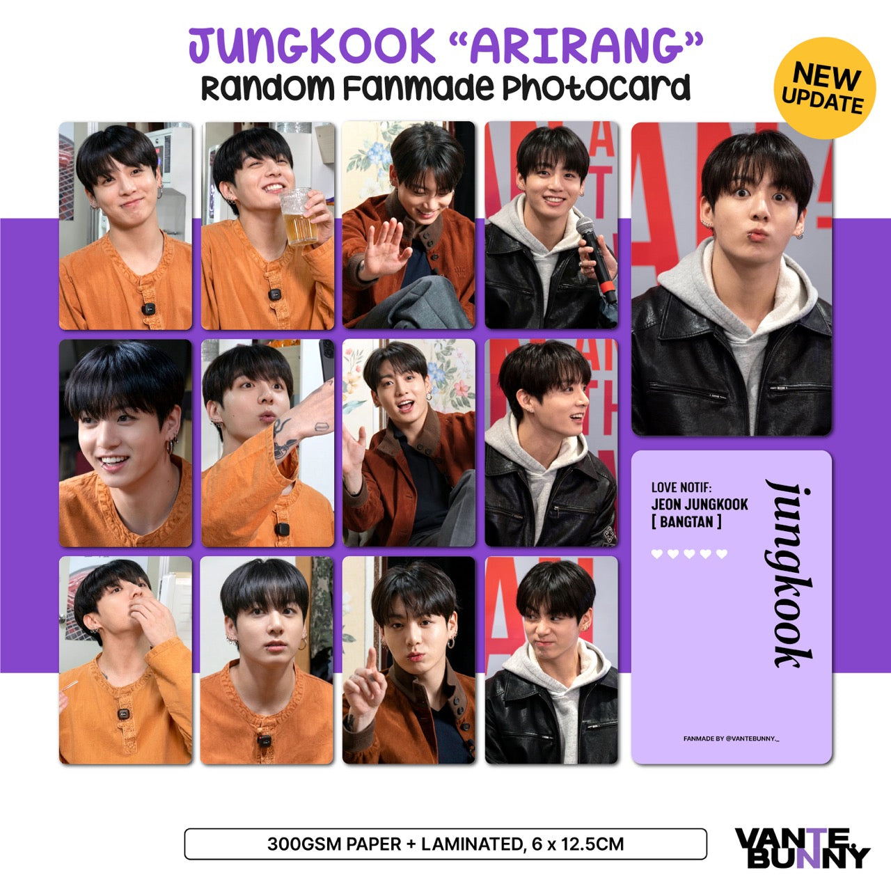 JK Jungkook ARIRANG Random Fanmade Photocards
