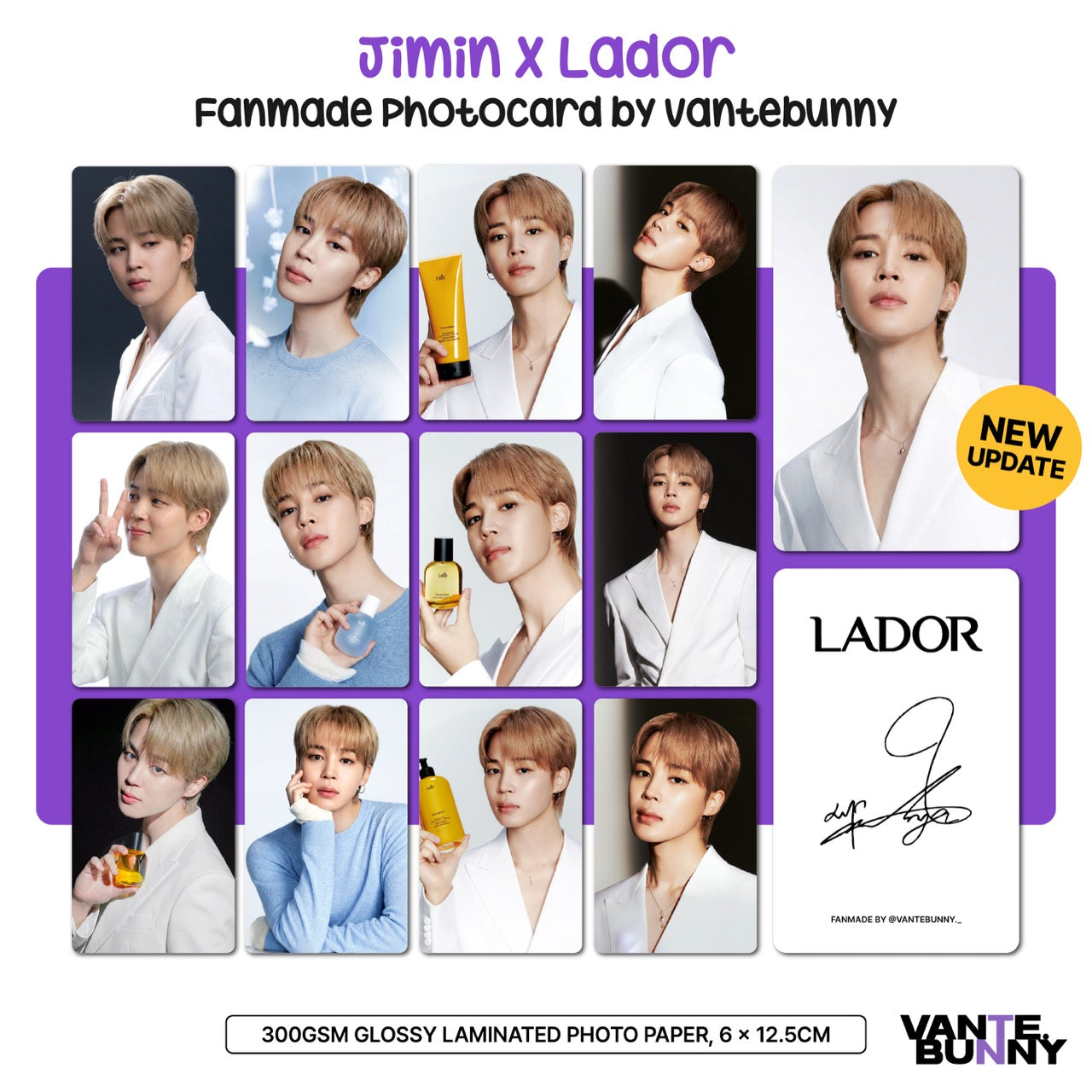 BTS Jimin x Lador Fanmade Photocards