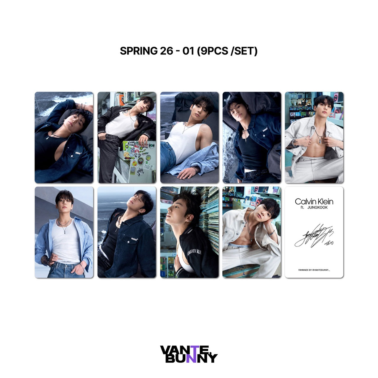 Jungkook JK CK 2026 Campaign Fanmade Photocards
