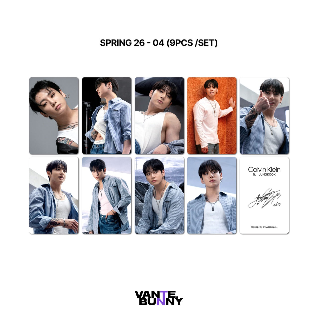 Jungkook JK CK 2026 Campaign Fanmade Photocards