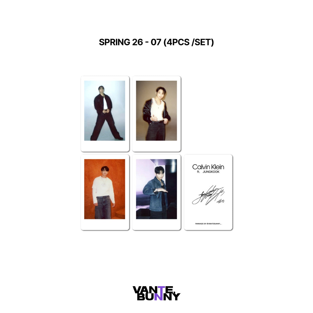 Jungkook JK CK 2026 Campaign Fanmade Photocards