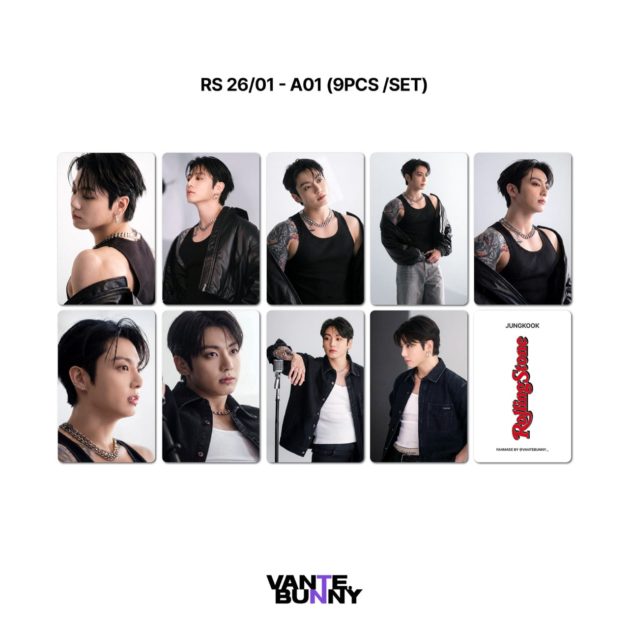 BTS JK Jungkook Rolling Stone Magazine Fanmade Photocards