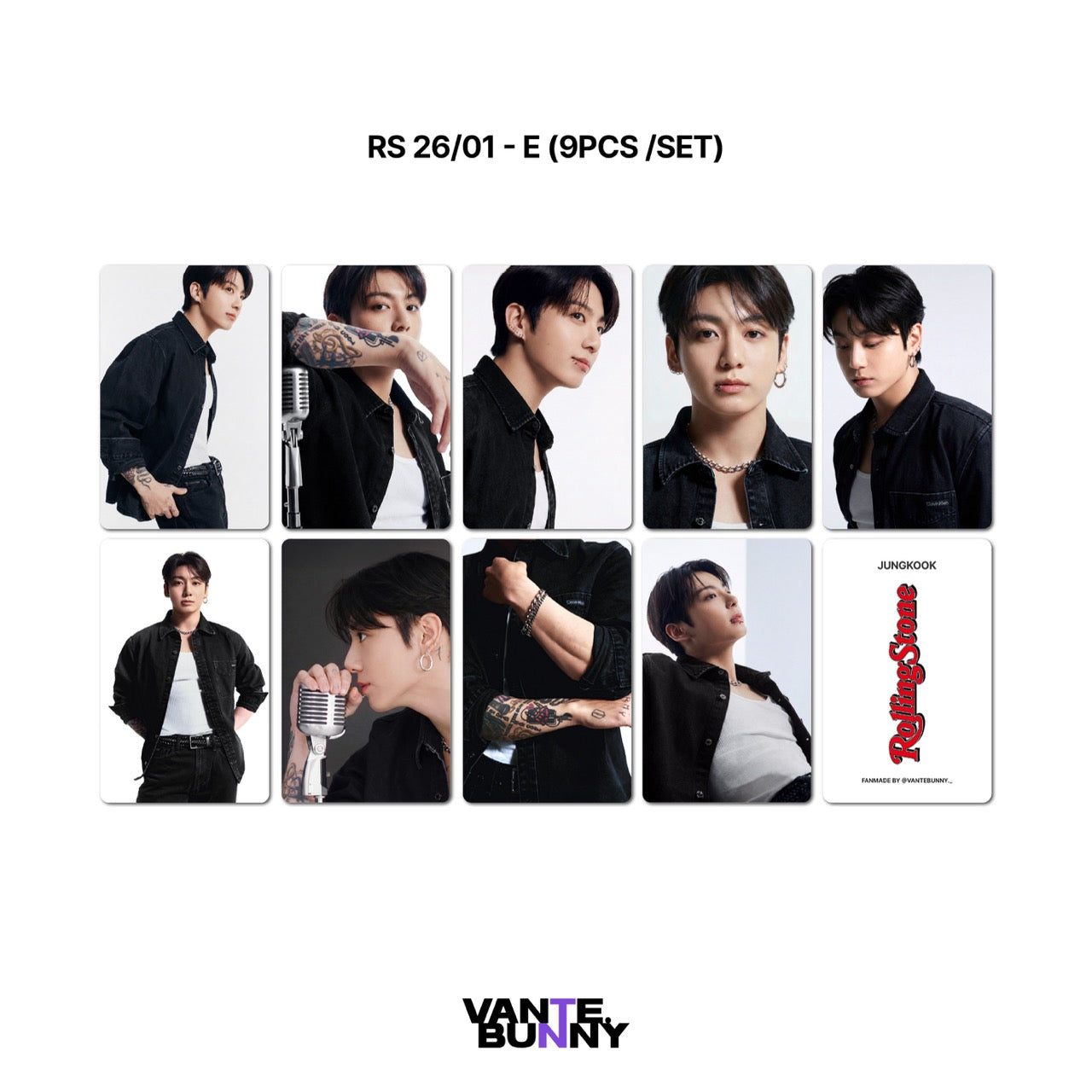 BTS JK Jungkook Rolling Stone Magazine Fanmade Photocards