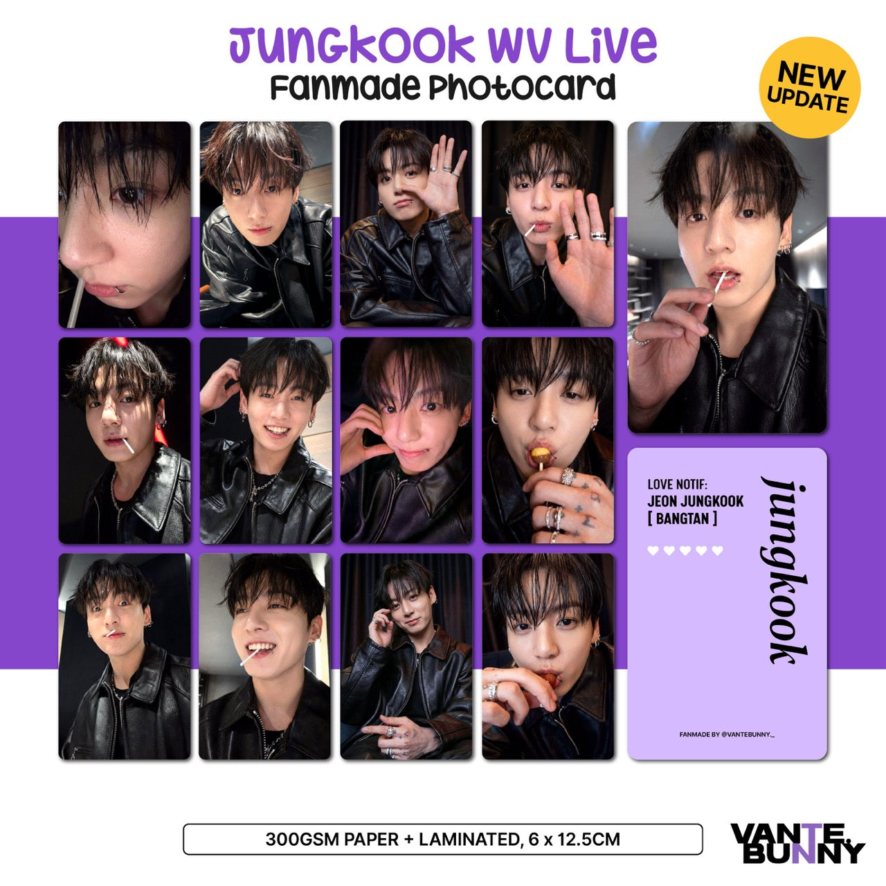 BTS JK Jungkook 2026 Weverse Live Fanmade Photocards