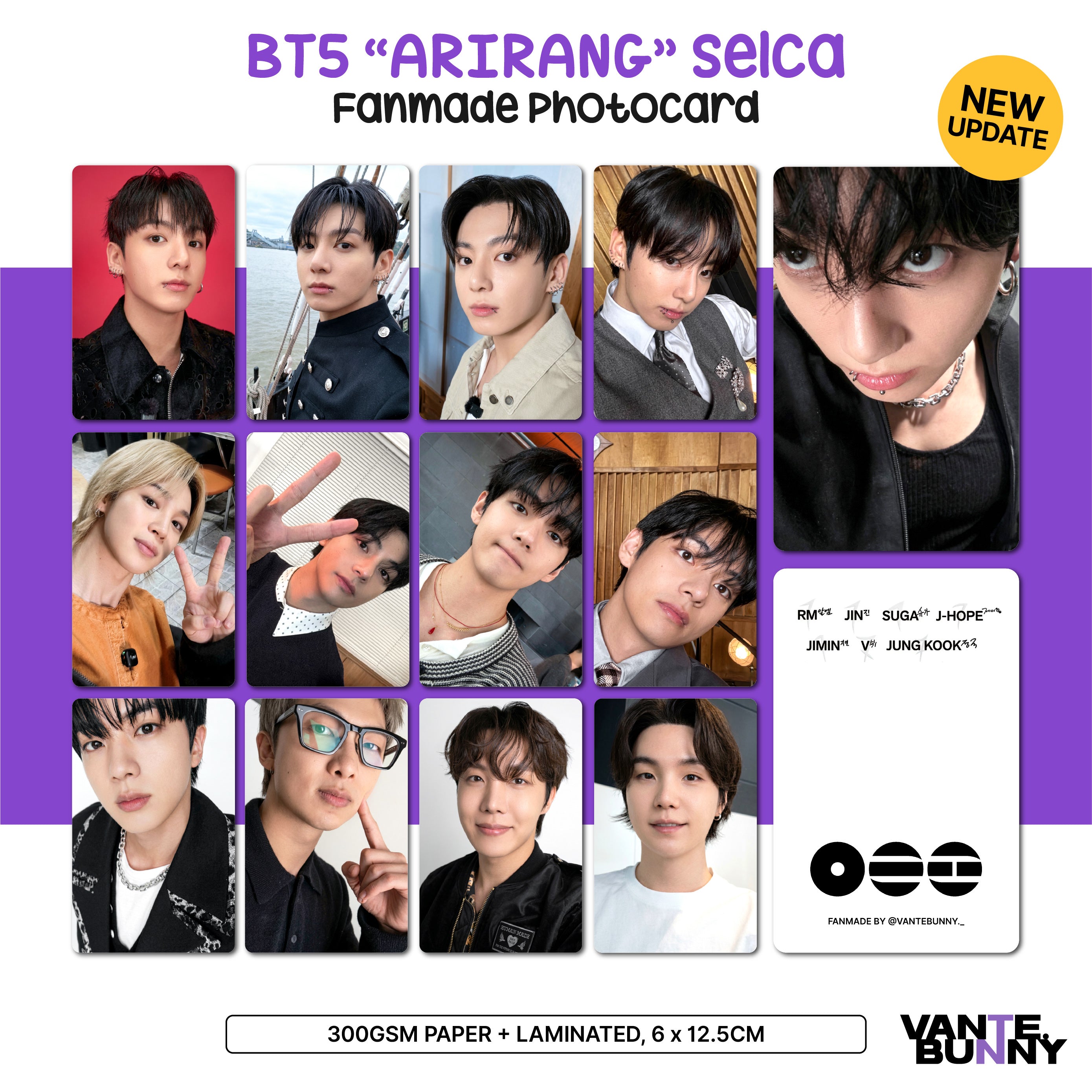 [Group ver] BTS ARIRANG Selca Fanmade Photocards