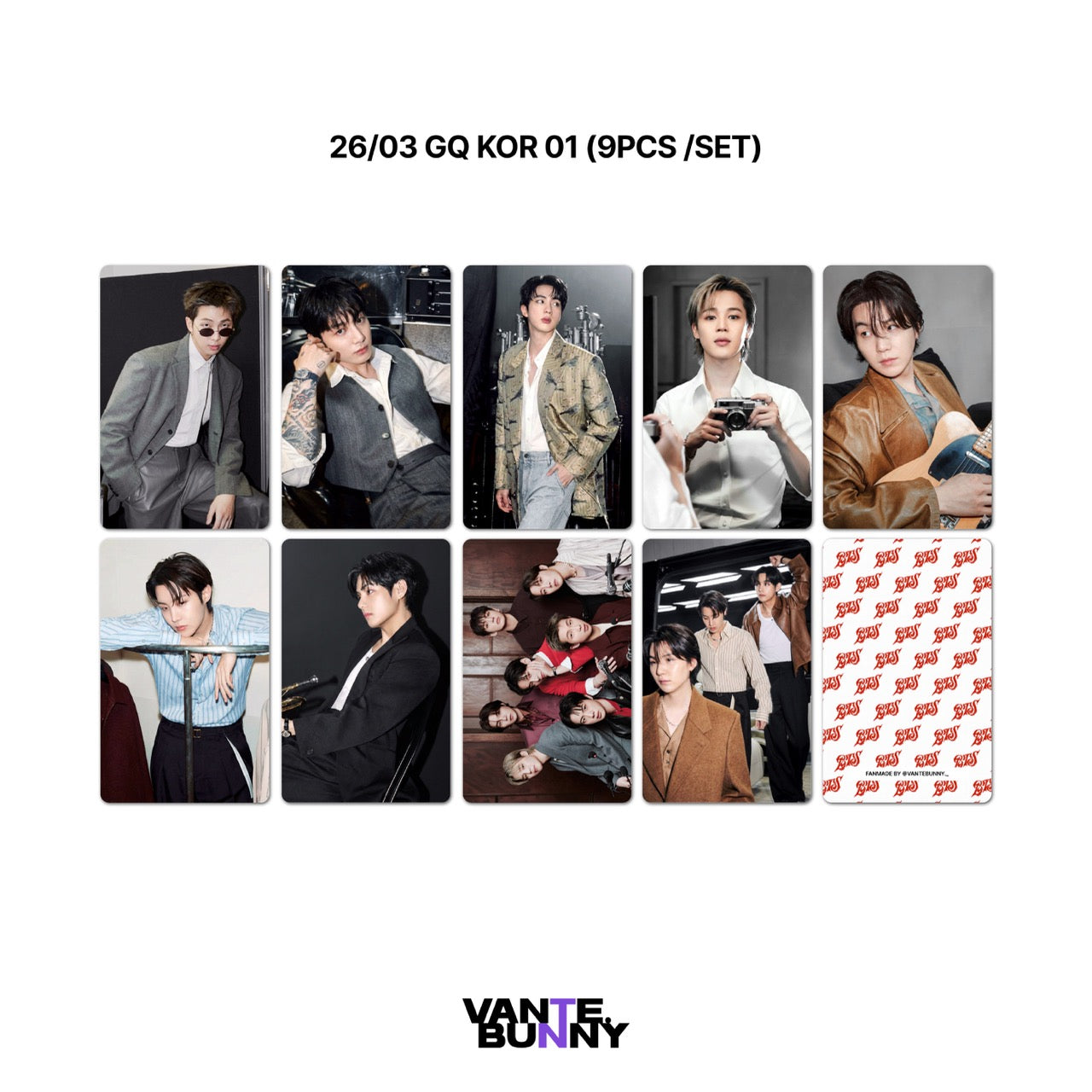BTS Magazine PC | GQ Korea Rolling Stone Fanmade Photocards