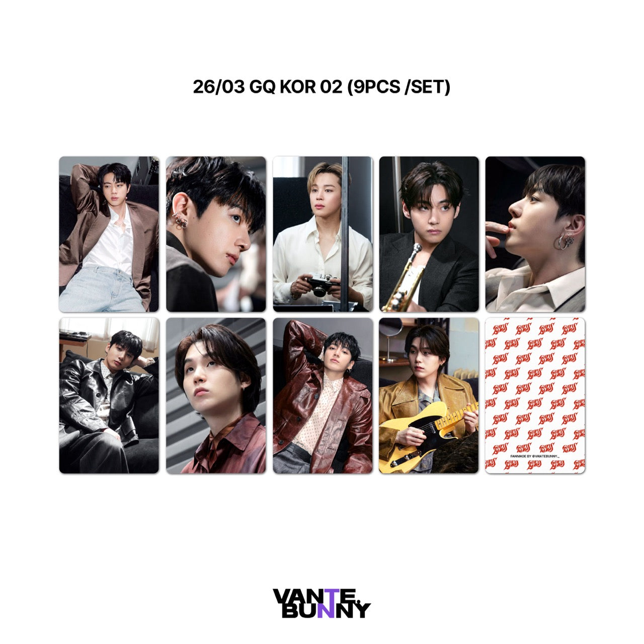BTS Magazine PC | GQ Korea Rolling Stone Fanmade Photocards