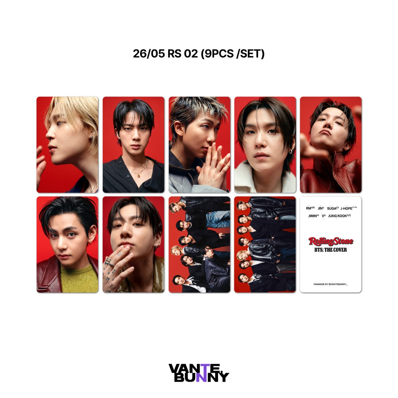 BTS Magazine PC | GQ Korea Rolling Stone Fanmade Photocards