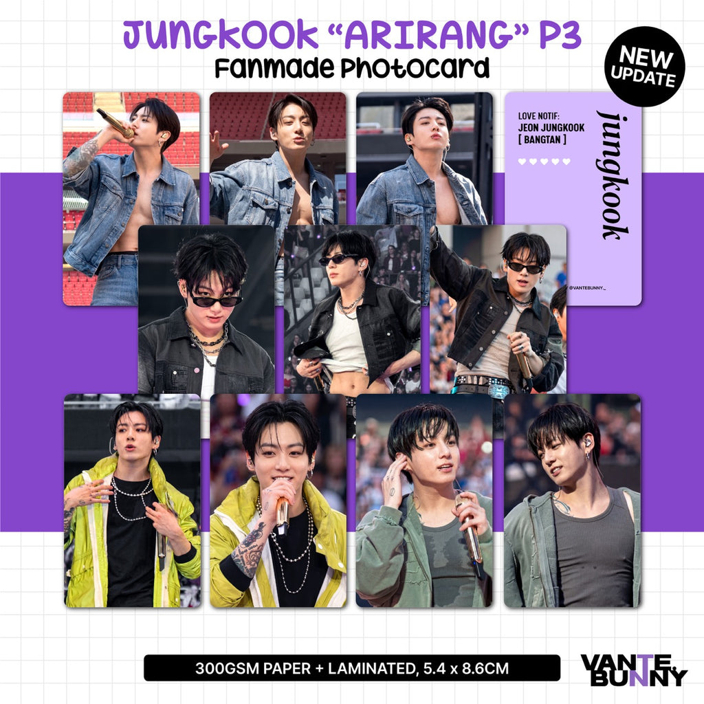 BTS JK Jungkook ARIRANG Part 3 Fanmade Photocards