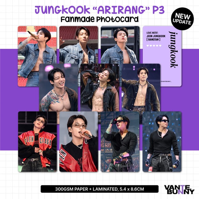 BTS JK Jungkook ARIRANG Fancam Photocards - Part 3