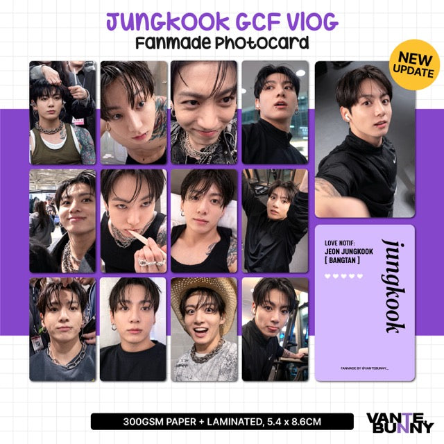 BTS Jungkook GCF Vlog & FESTA Normal Log Fanmade Photocards