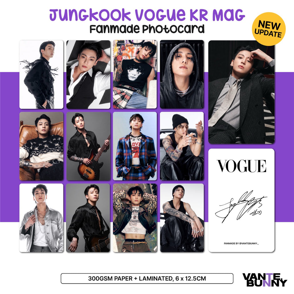 BTS JK Jungkook Vogue Korea Magazine Fanmade Photocards
