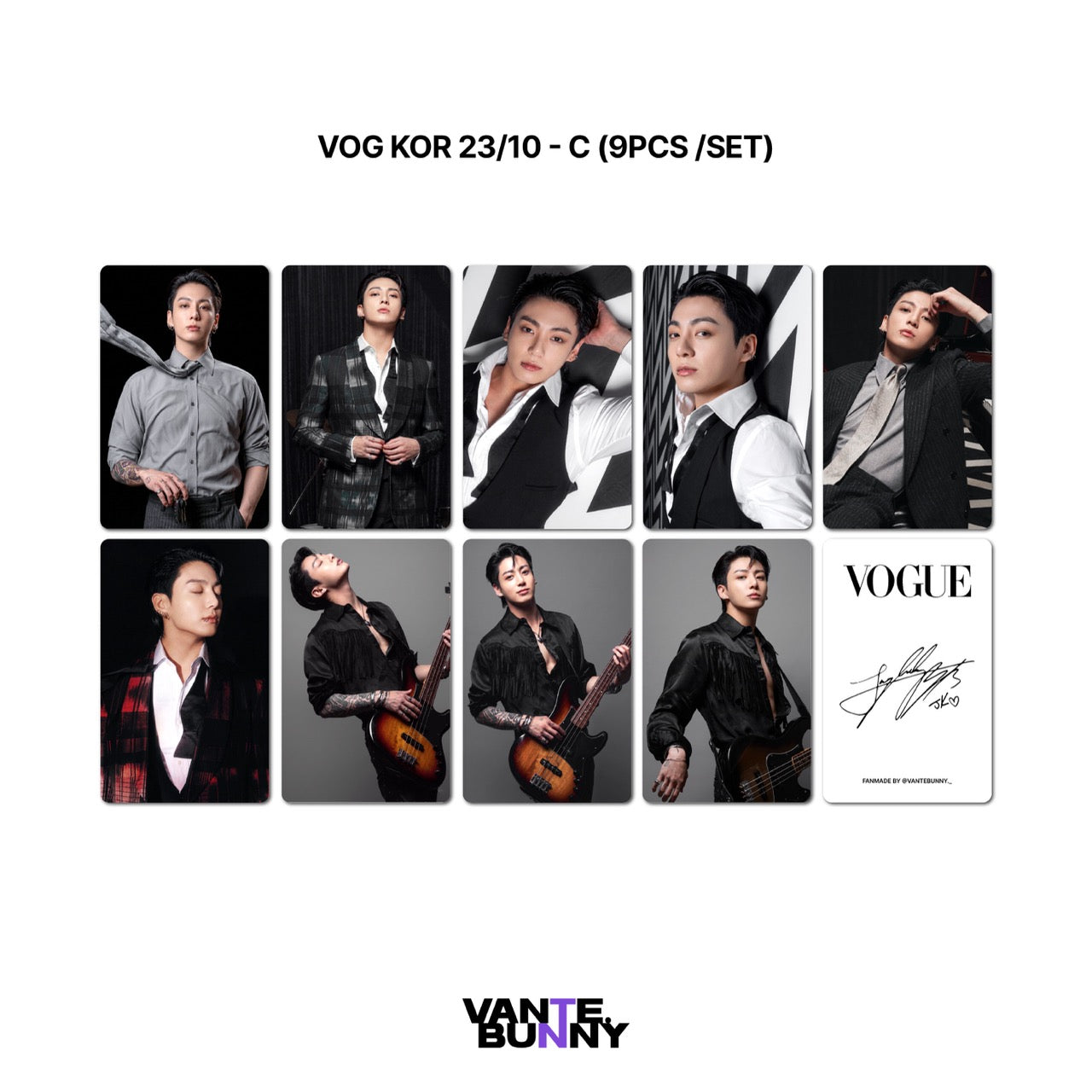 BTS JK Jungkook Vogue Korea Magazine Fanmade Photocards