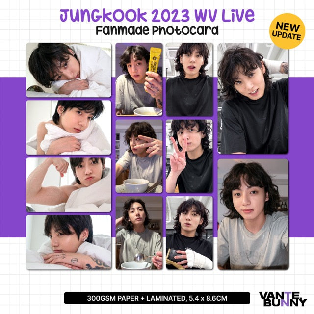 BTS JK Jungkook 2023 WV Live Fanmade Photocards