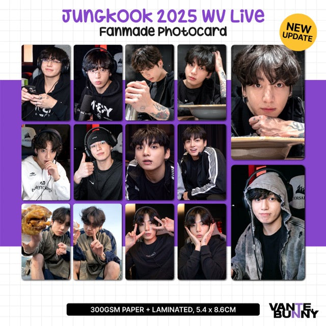 BTS JK Jungkook 2025 WV Live Fanmade Photocards