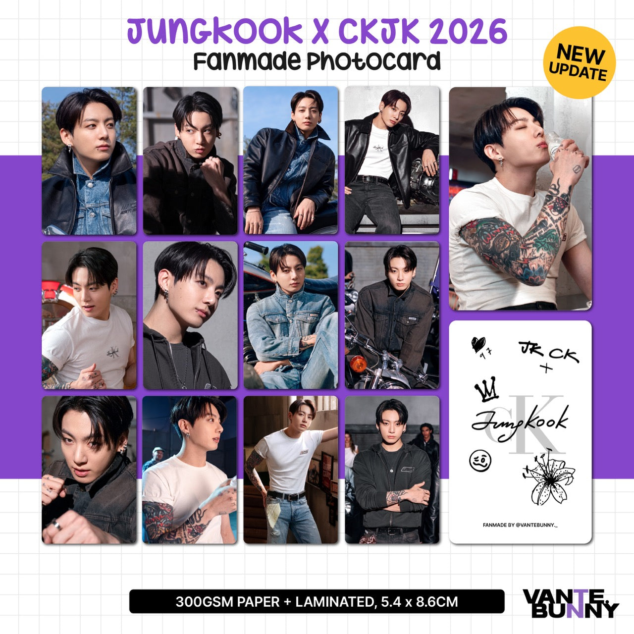 BTS Jungkook CKJK 2026 Campaign Fanmade Photocards