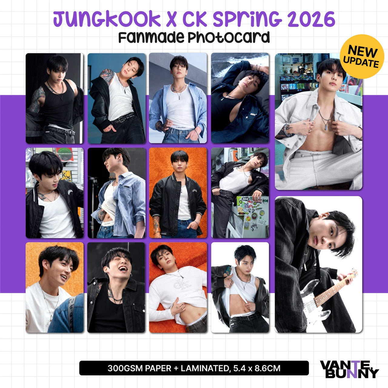 Jungkook JK CK 2026 Campaign Fanmade Photocards