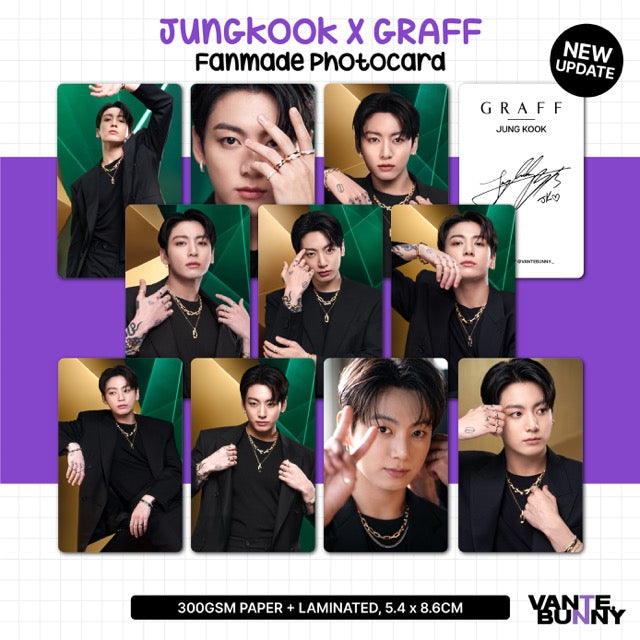 BTS JK Jungkook Graff Fanmade Photocards