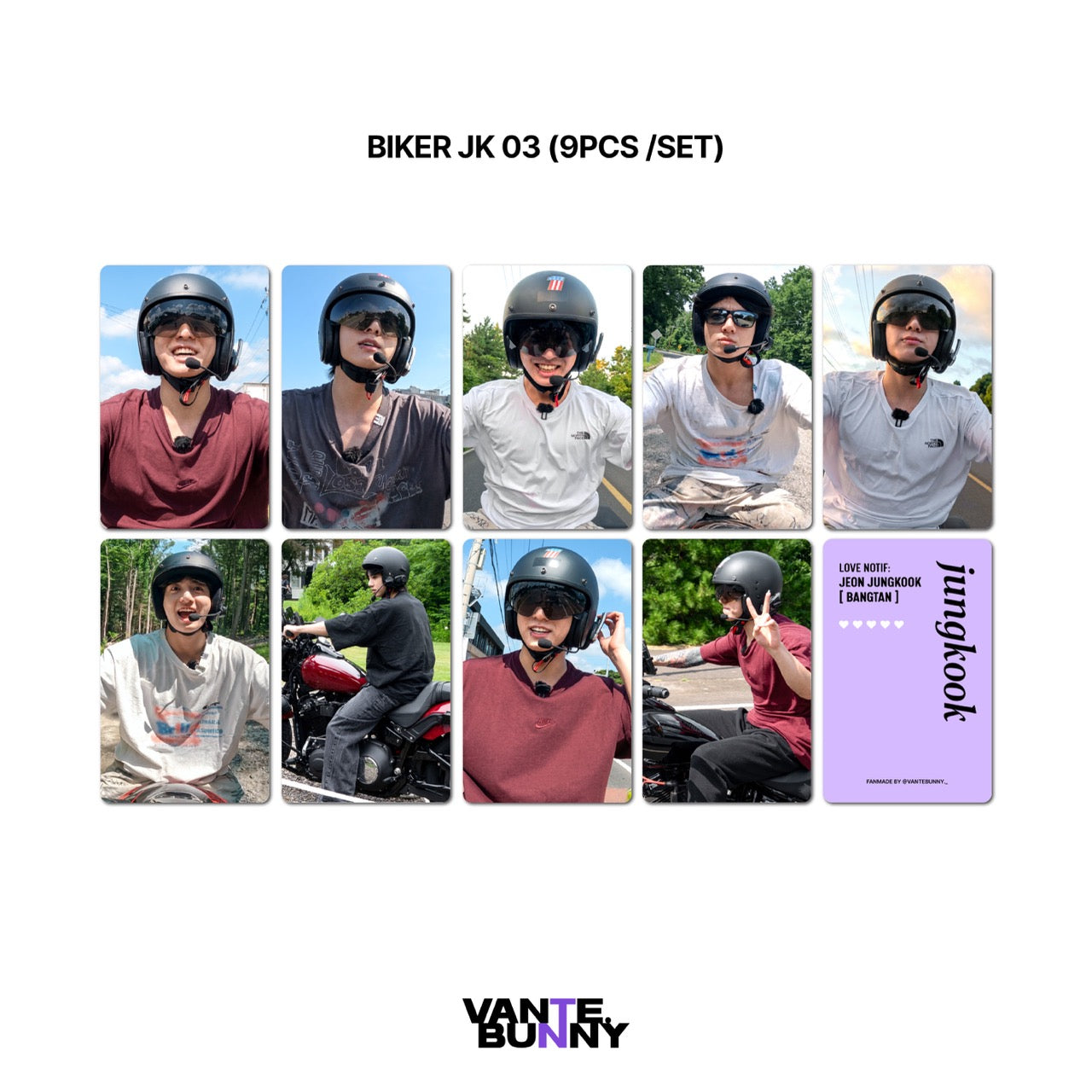 BTS JK Jungkook Biker Hooligan Fanmade Photocards