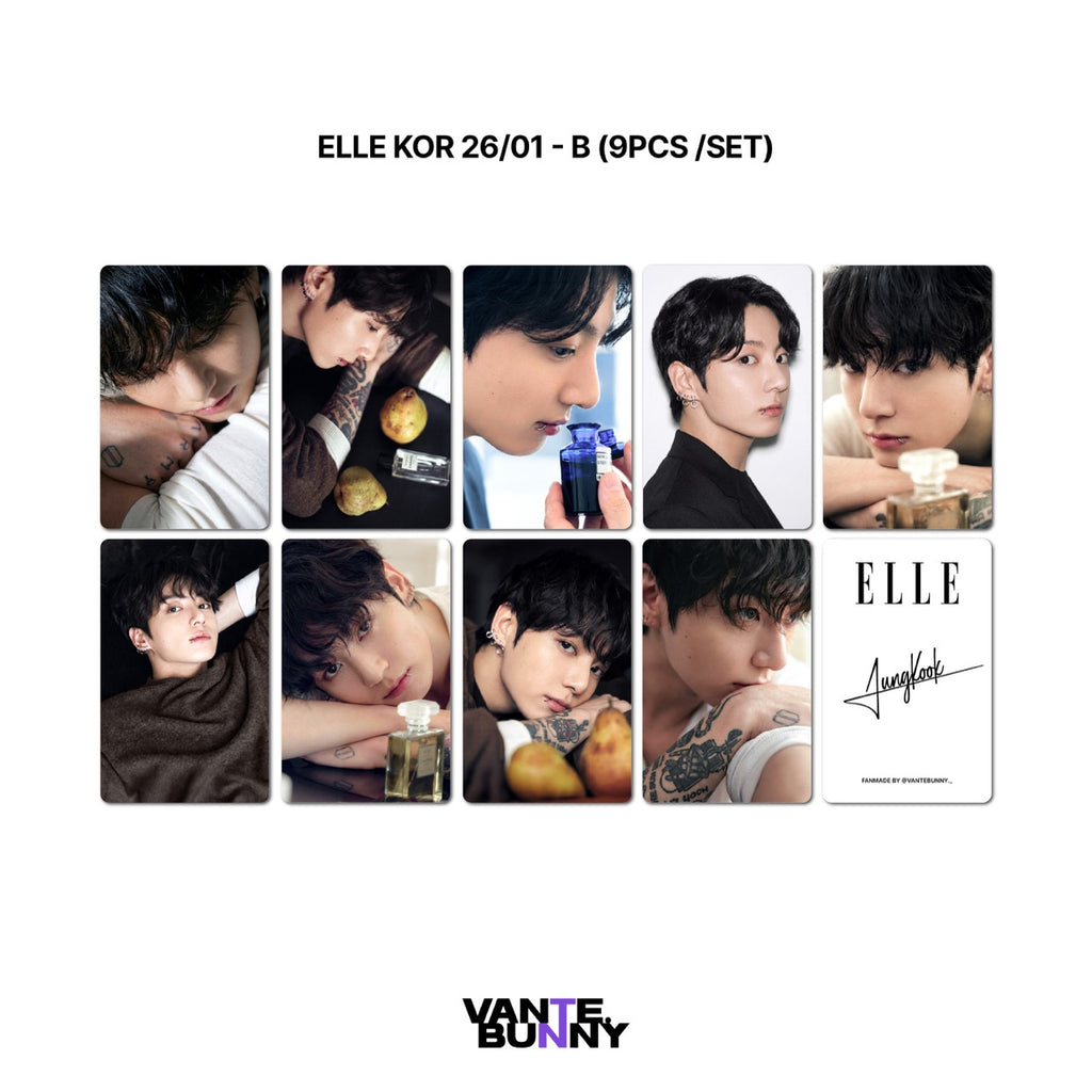 BTS JK Jungkook Elle Korea Magazine Fanmade Photocards
