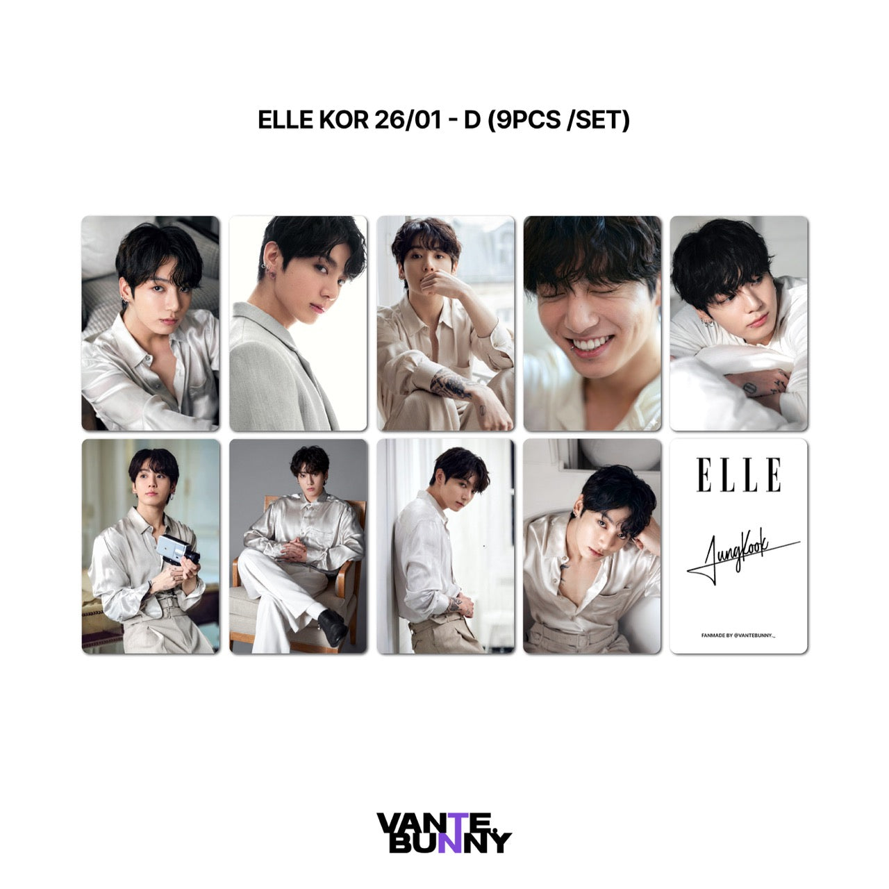 BTS JK Jungkook Elle Korea Magazine Fanmade Photocards