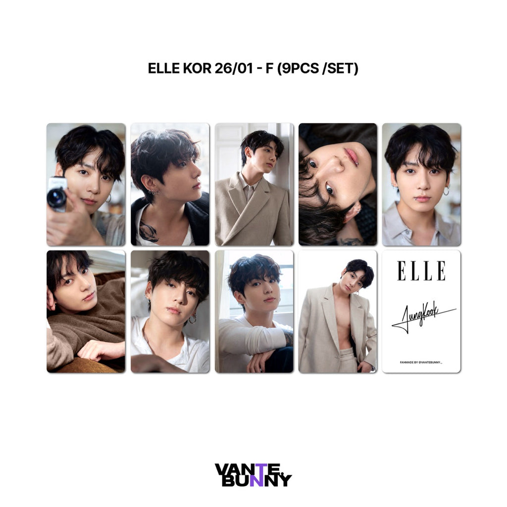 BTS JK Jungkook Elle Korea Magazine Fanmade Photocards