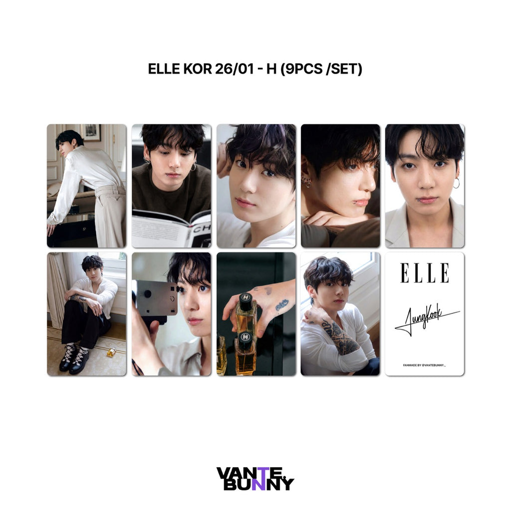 BTS JK Jungkook Elle Korea Magazine Fanmade Photocards