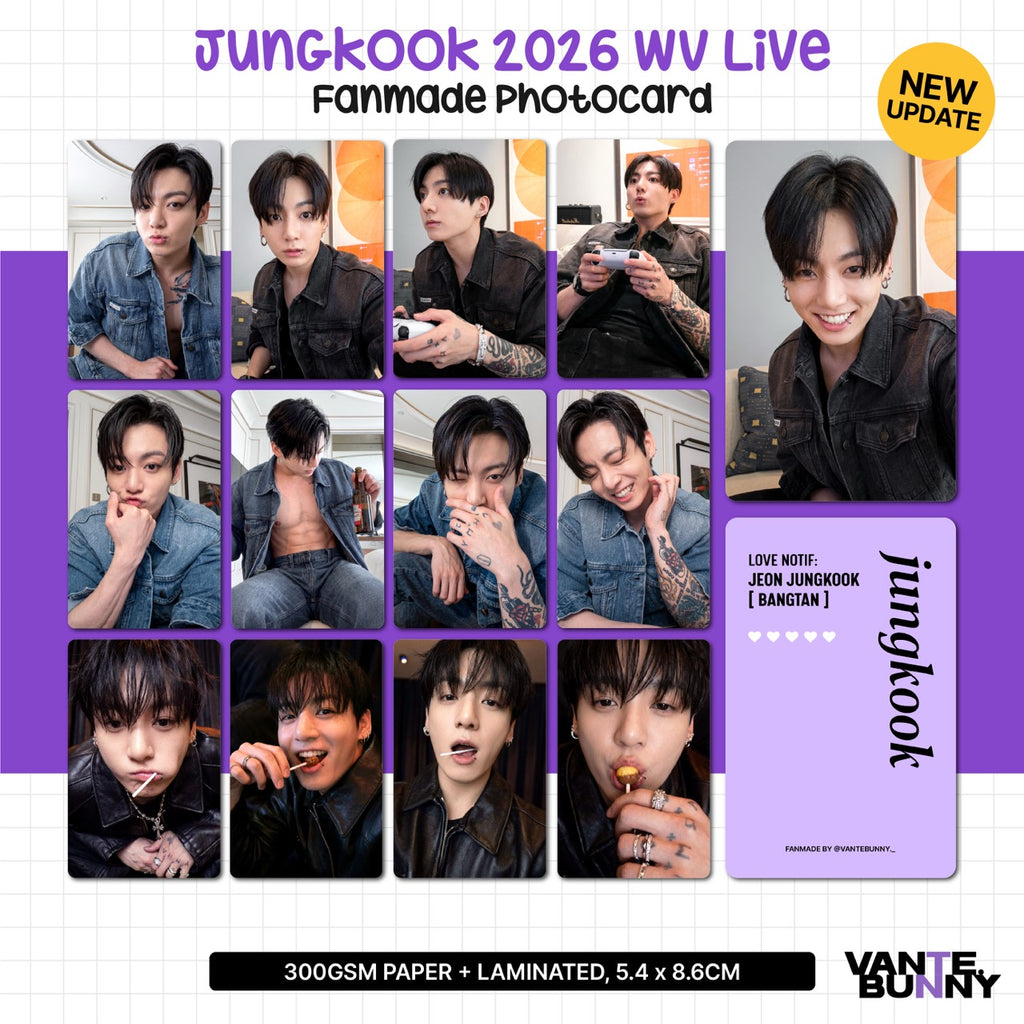 BTS JK Jungkook 2026 WV Live Fanmade Photocards