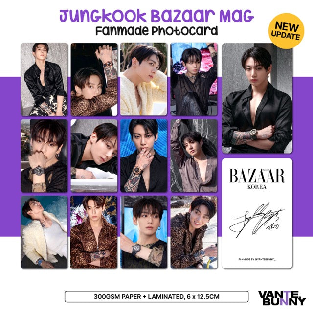 BTS Jungkook Harper's Bazaar Magazine Fanmade Photocards