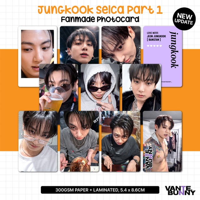 BTS JK Jungkook Selca Part 1 Fanmade Photocards