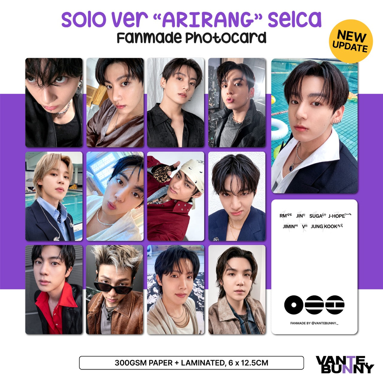 [Member ver] BTS ARIRANG Selca Fanmade Photocards