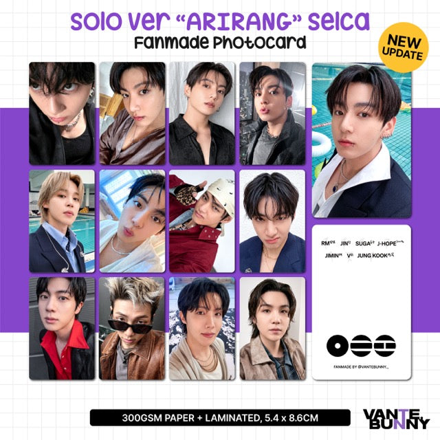 [Member ver] BTS ARIRANG Selca Fanmade Photocards