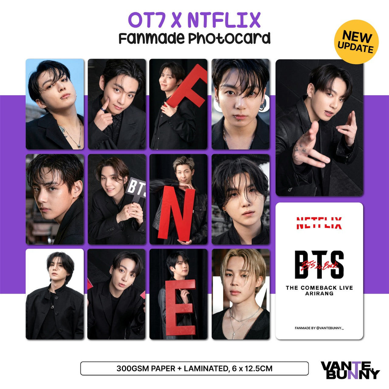 BTS Ntflix ARIRANG Fanmade Photocards