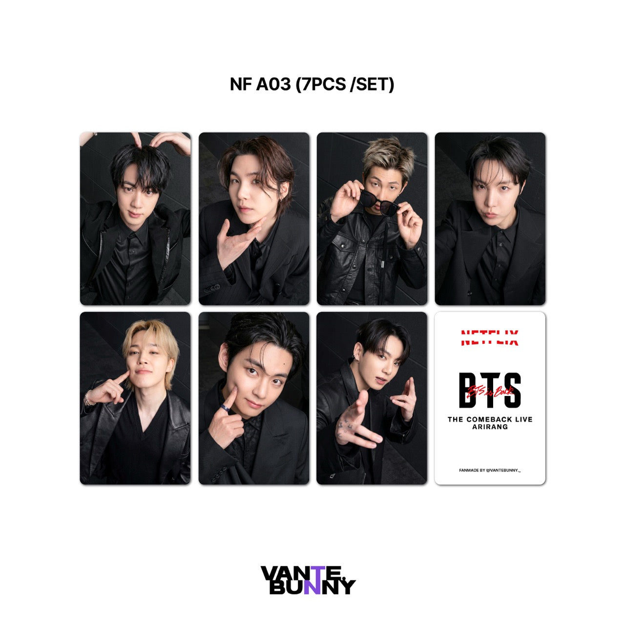 BTS Ntflix ARIRANG Fanmade Photocards