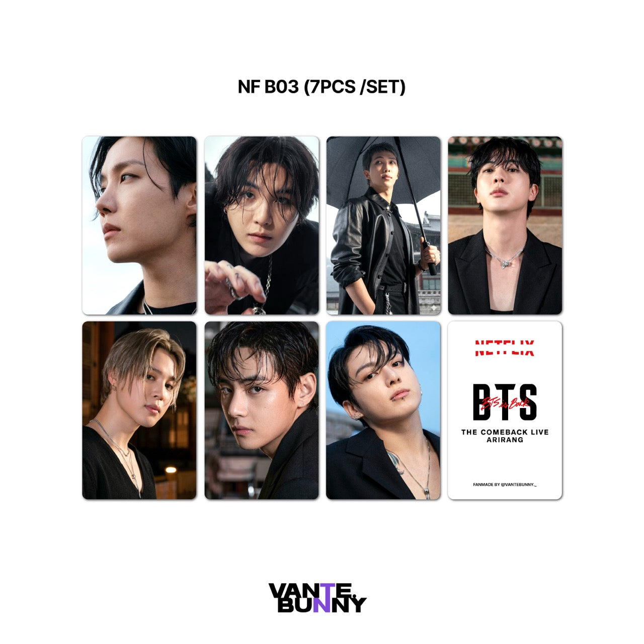 BTS Ntflix ARIRANG Fanmade Photocards