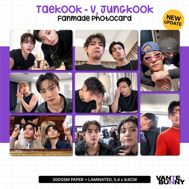 BTS V Taehyung Jungkook Taekook Fanmade Photocards