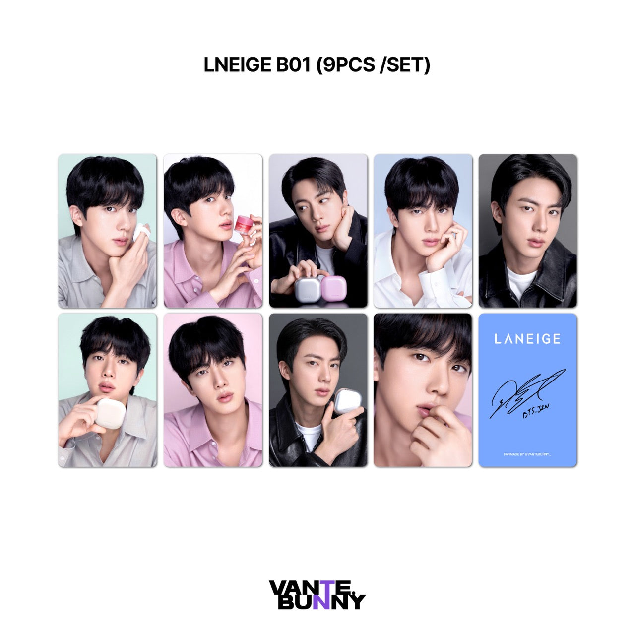 BTS Seokjin Jin Laneige Fanmade Photocards