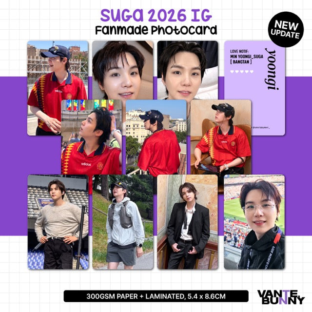 BTS Suga Yoongi 2026 IG Fanmade Photocards