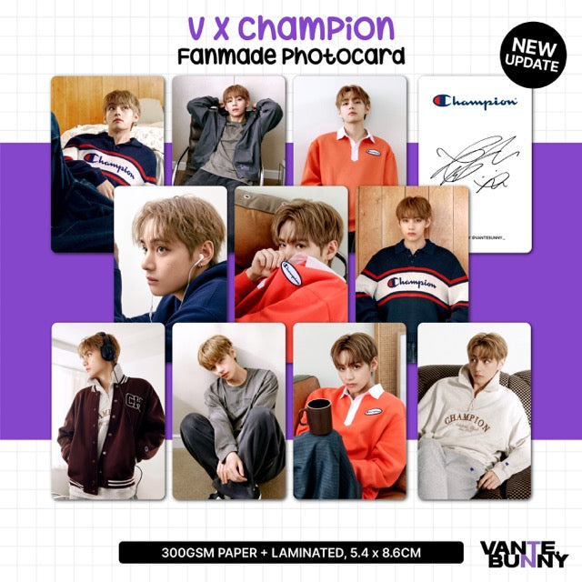 BTS V Taehyung x Champion Fanmade Photocards