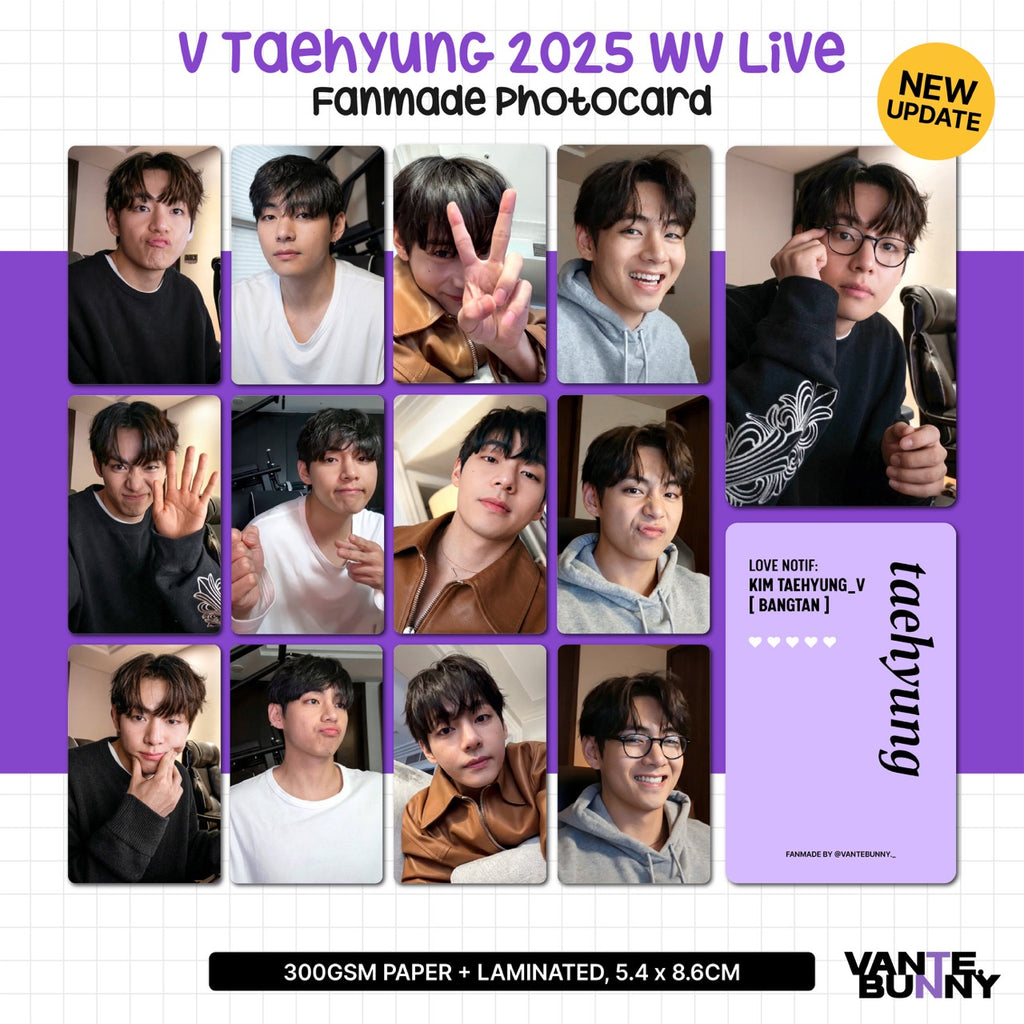 BTS V Taehyung 2025 WV Live Fanmade Photocards