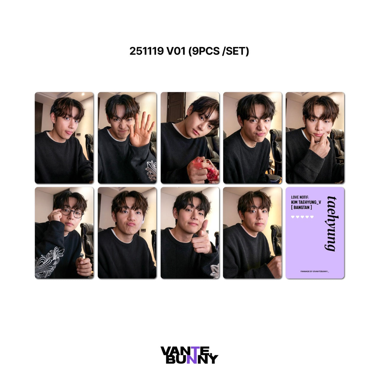 BTS V Taehyung 2025 WV Live Fanmade Photocards