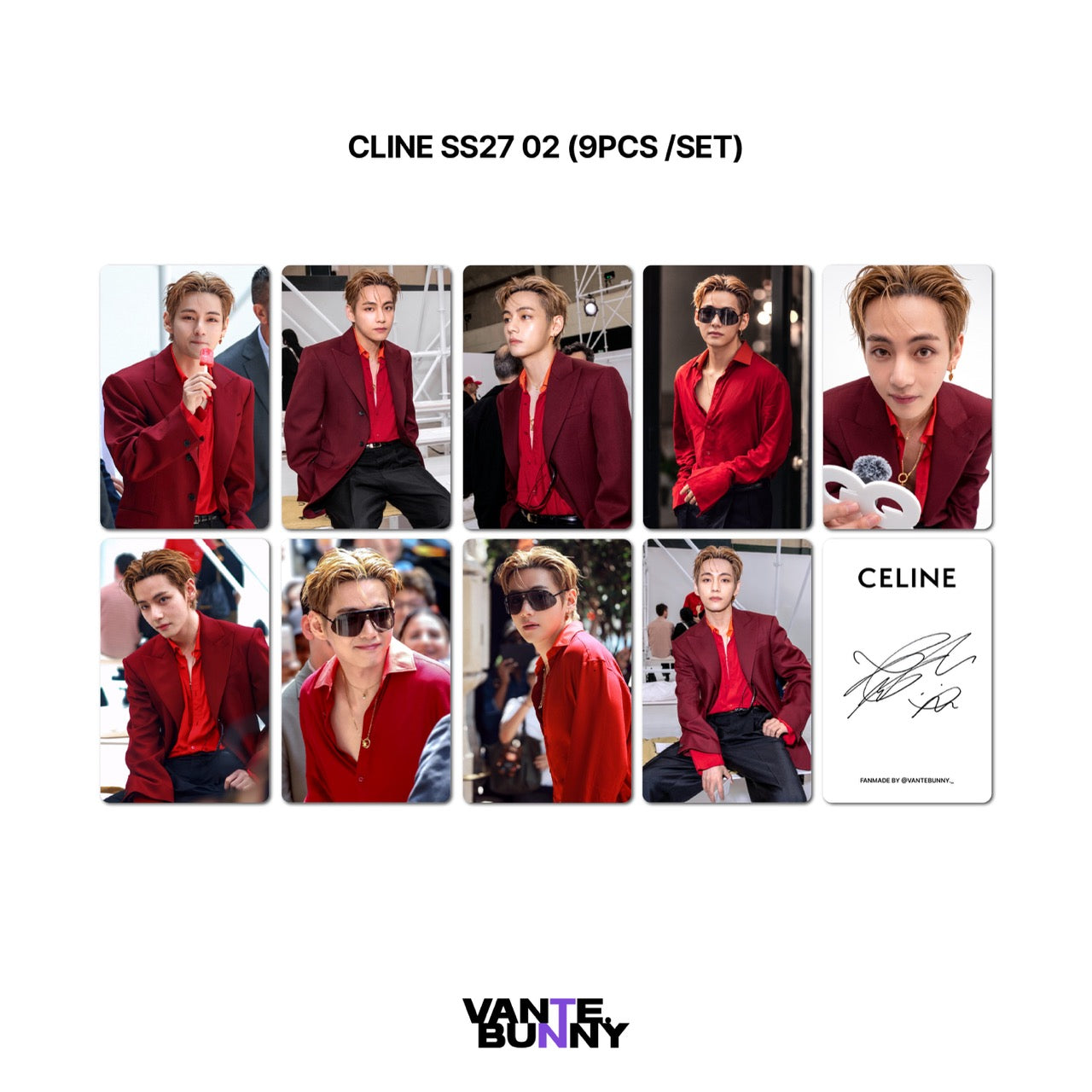 BTS V Taehyung Celine SS27 Fanmade Photocards