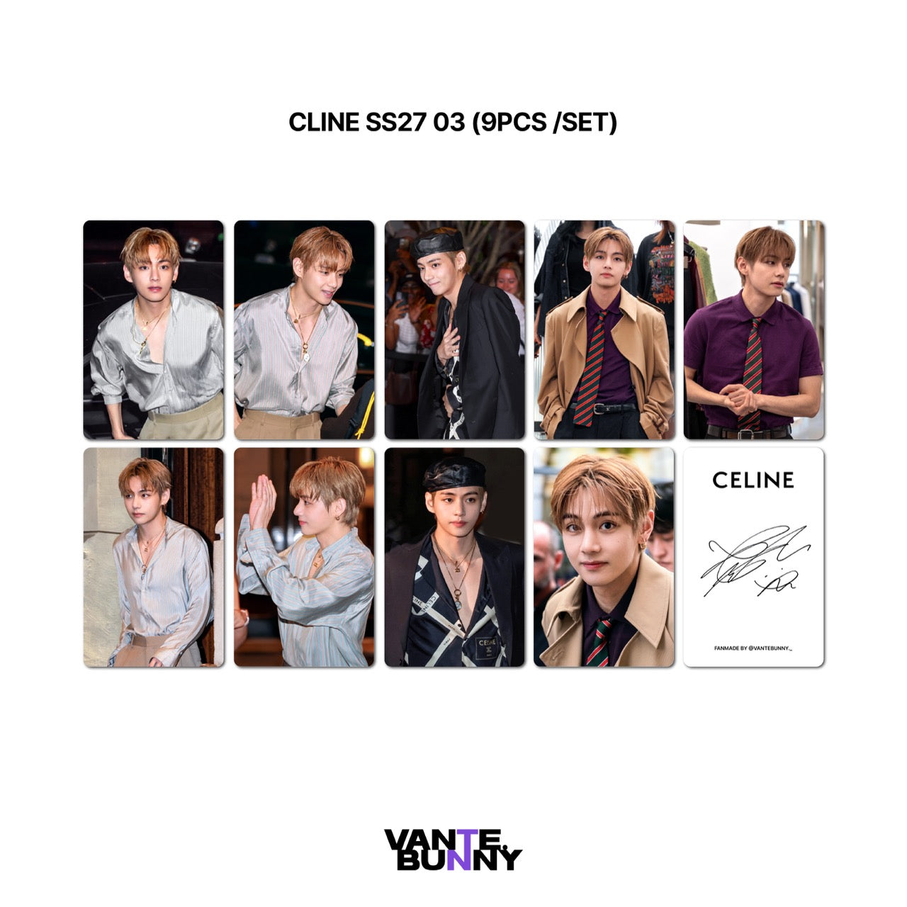 BTS V Taehyung Celine SS27 Fanmade Photocards